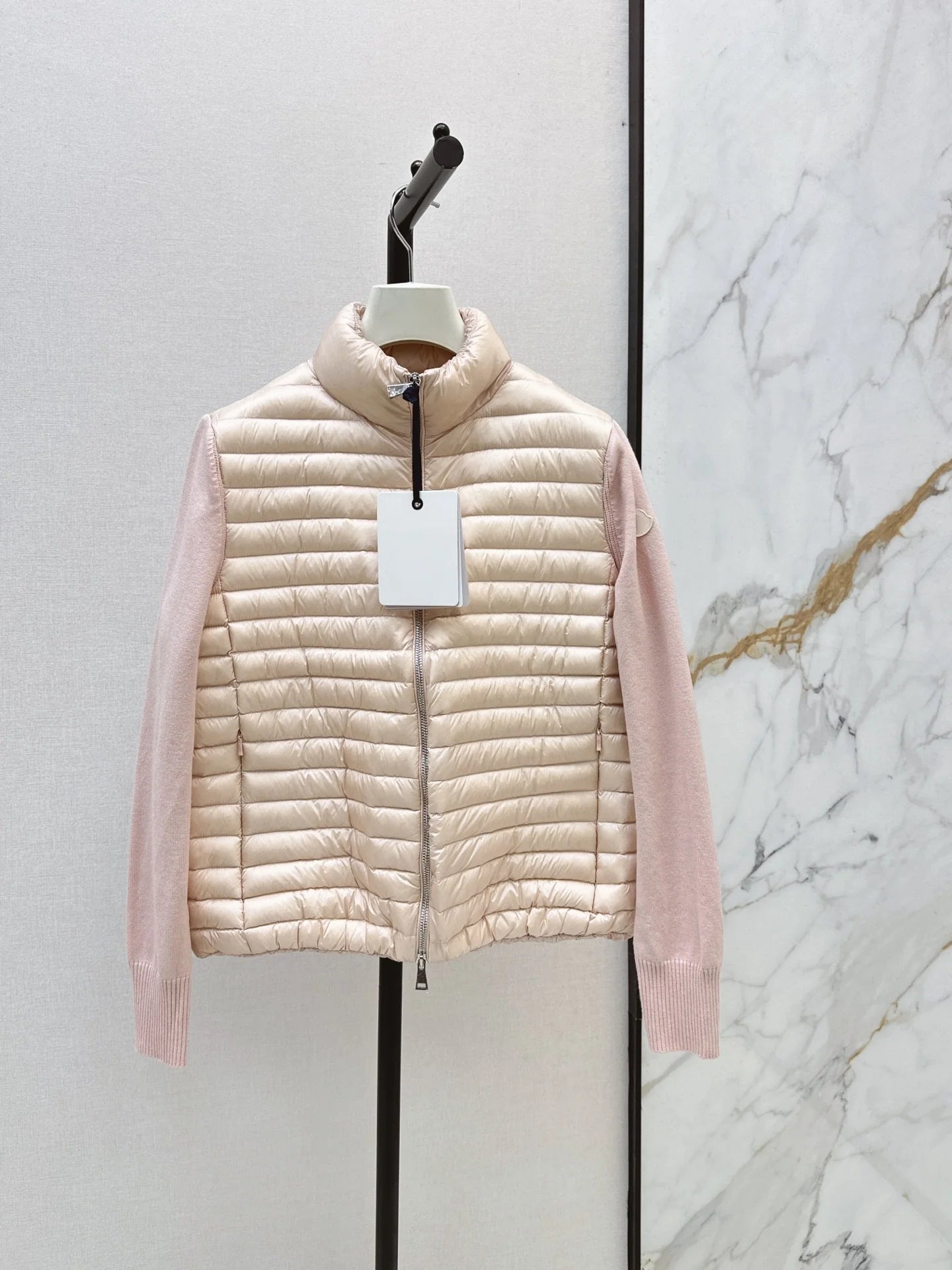 Women Cropped Puffer Jacket Stand Collar Lightweight Wool Blend Winter Coat