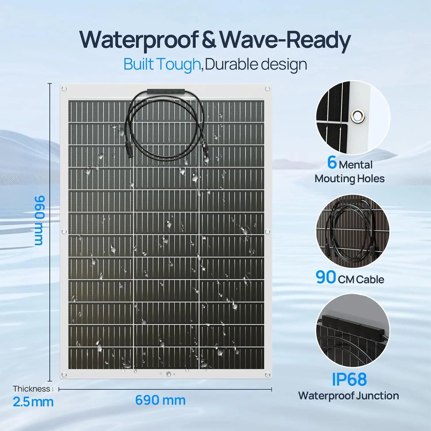 Eco-Worthy 130 Watt Flexible Monocrystalline Solar Panel For RV