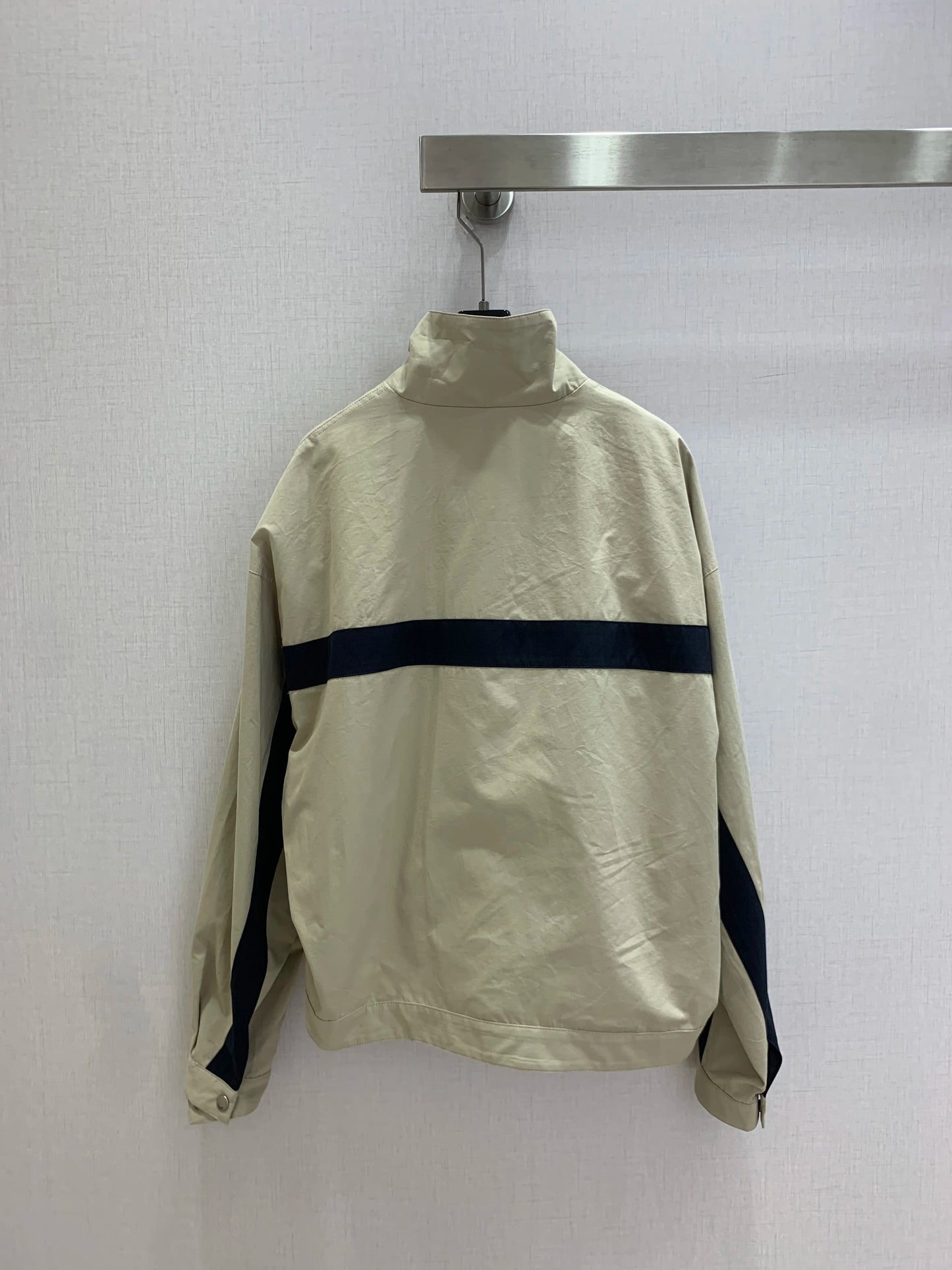 26 Autumn/Winter New Women's New Product High Collar Contrast Coat High Quality Loose Zipper Jacket