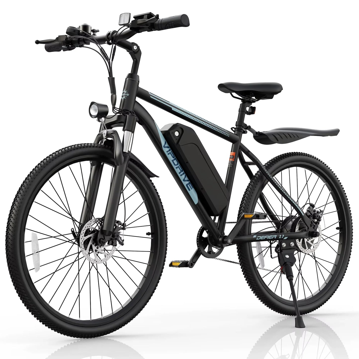 VIPDRIVE Defier 1.1 Adult Electric Bike, 750W Peak Motor, 48V 7.8Ah Battery, 26" Tire, 20MPH Mountain & Road Ebike