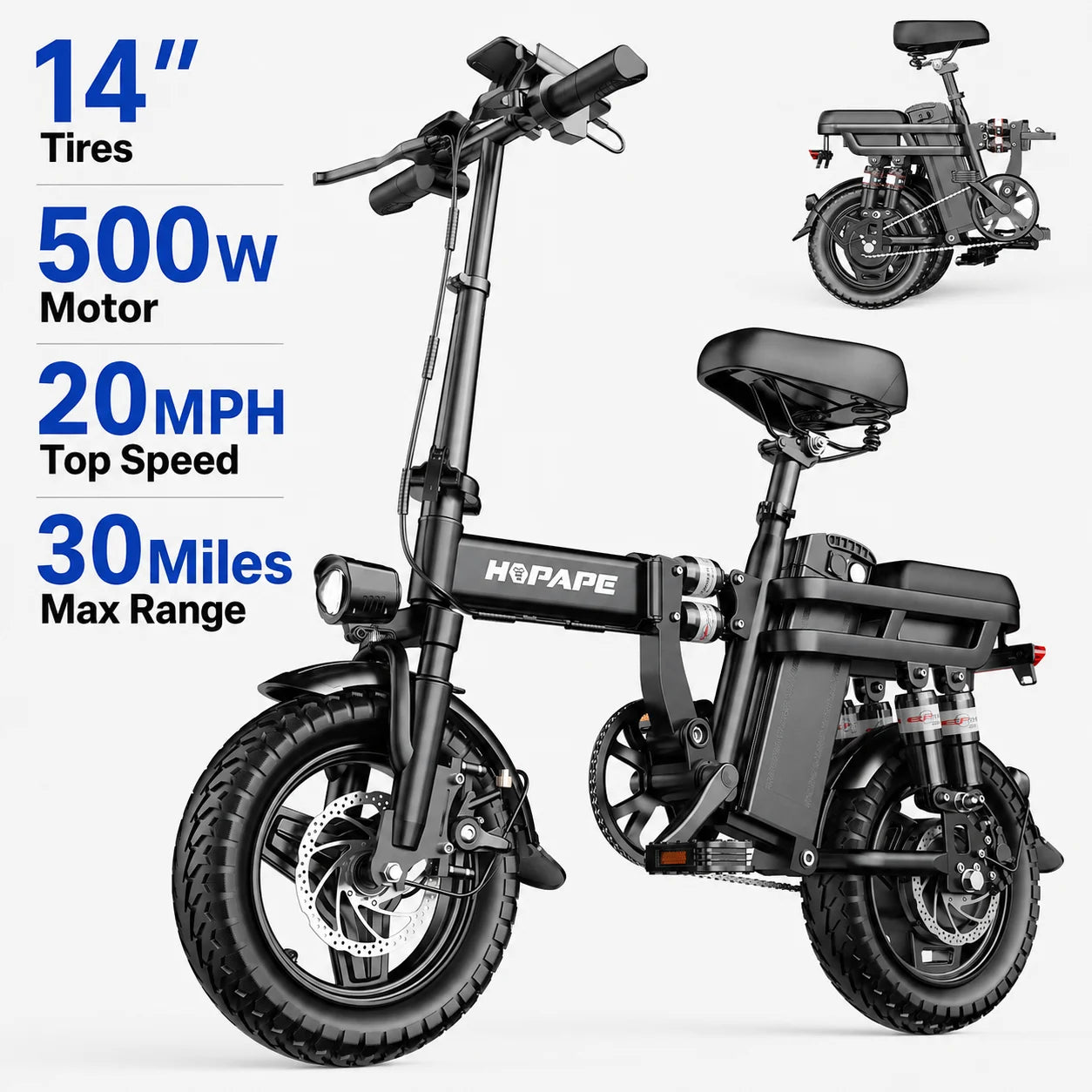 EOEOTWO E01 26" Fat Tire Electric Bike for Adults, 1000W Motor 1500W Peak, 48V 15Ah Battery, 34 MPH Max Speed, Up to 60 Miles Long Range