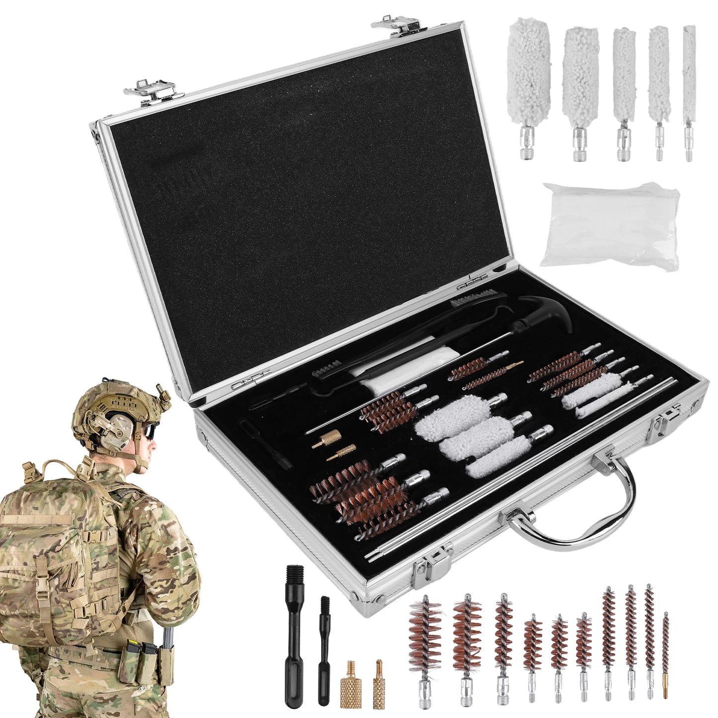 Gun Brush Accessories Gun Brush Pipe Cleaning Tools Kit Barrel Brush Tool for Pistol Handgun Shotgun Cleaning Kit Tool