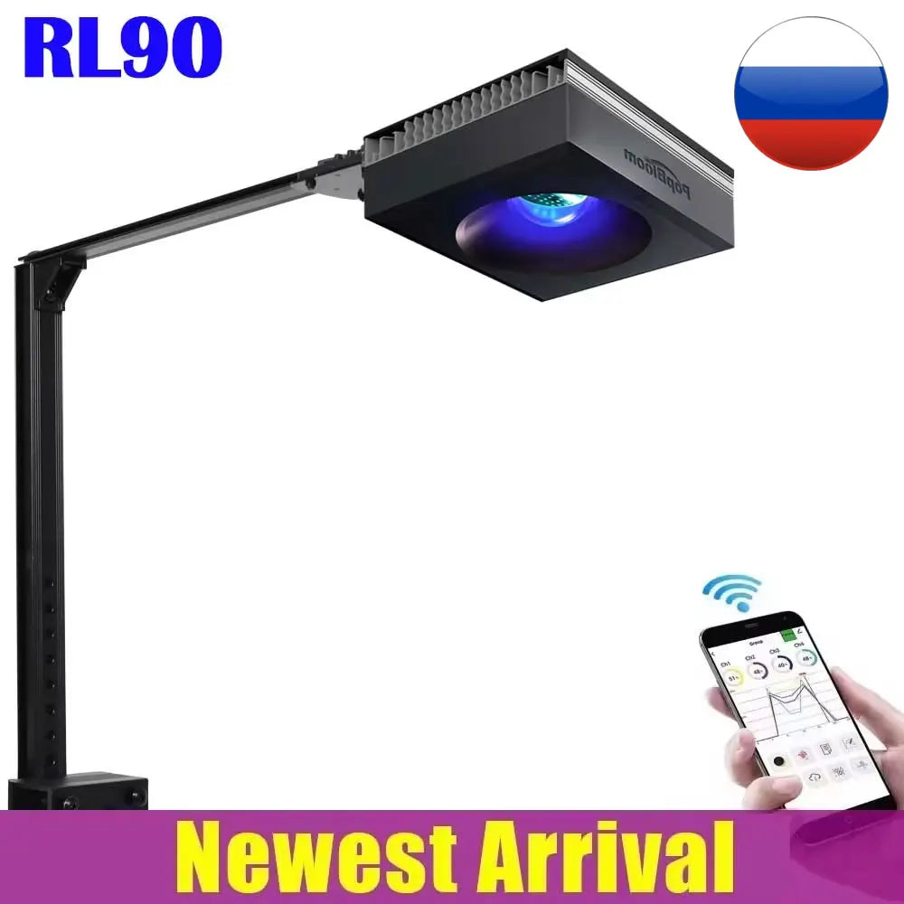 PopBloom-Marine Aquarium Light 60W/100W, Reef Aquarium LED Lamp for 30-70cm Reef Coral SPS LPS Saltwater Tank