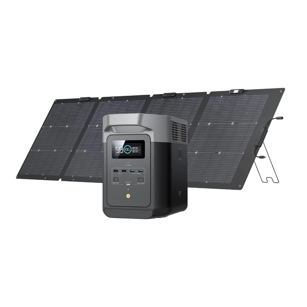 ECOFLOW Solar Generator DELTA 3 Classical Dark 1000, 1024Wh LiFePO4 Battery Portable Power Station, 1800W AC/100W USB-
