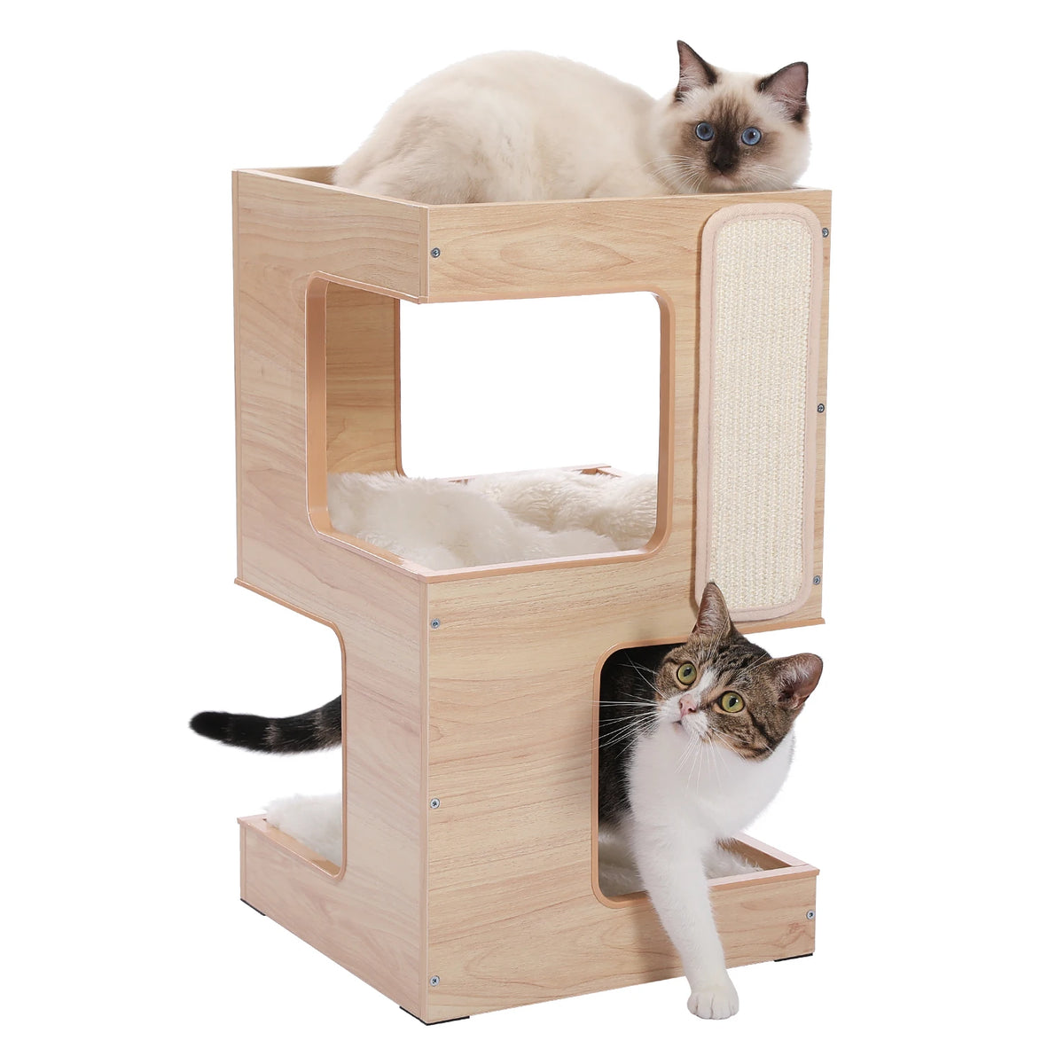 PAWZ Road Wooden Cat Condo With Mats And Scratching Pad