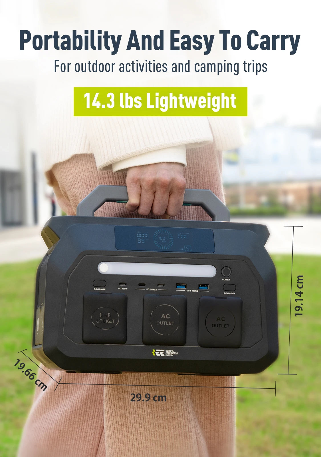 IEE 800W 512Wh LiFePO4 Portable Solar Power Station