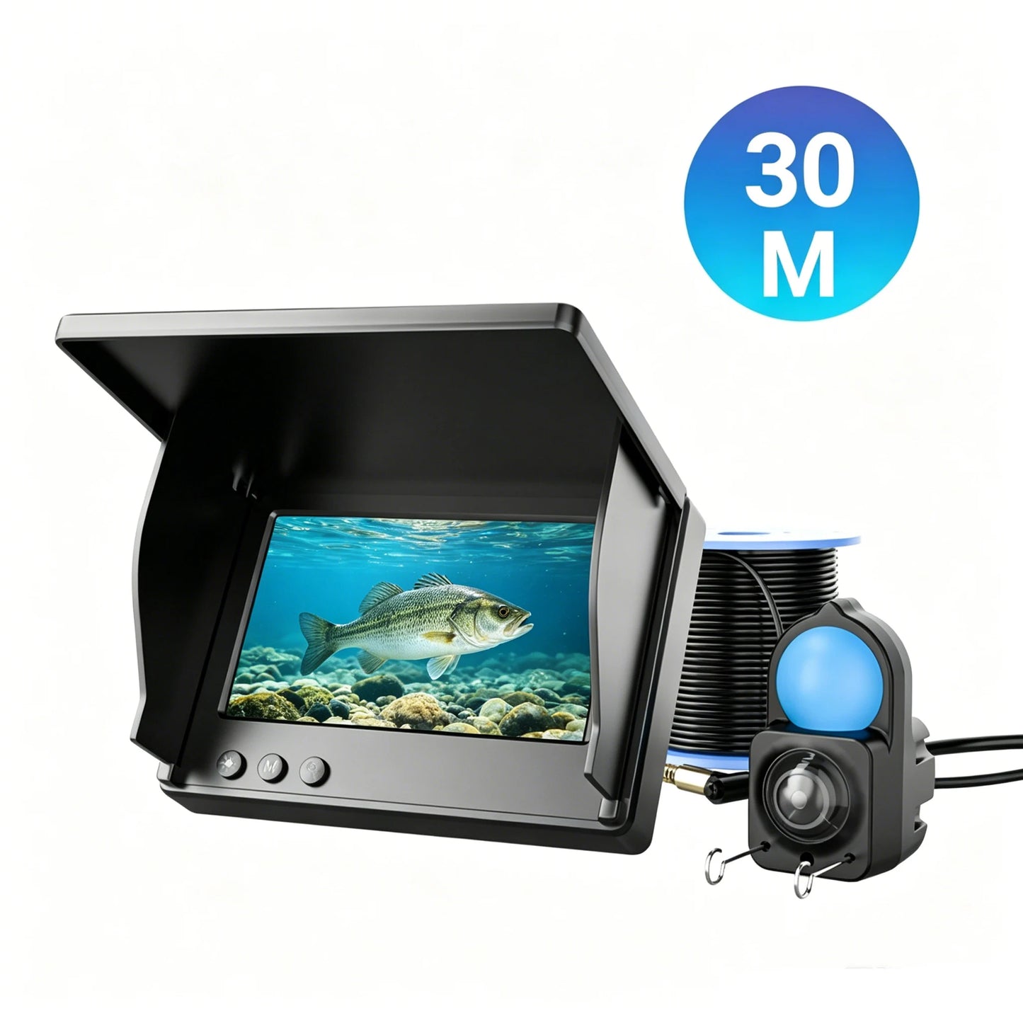 Underwater Fishing Camera Fish Finder 4.3'' HD Monitor Portable Camera with Night Vision Lights for Ice Fishing Lake Boat Kayak