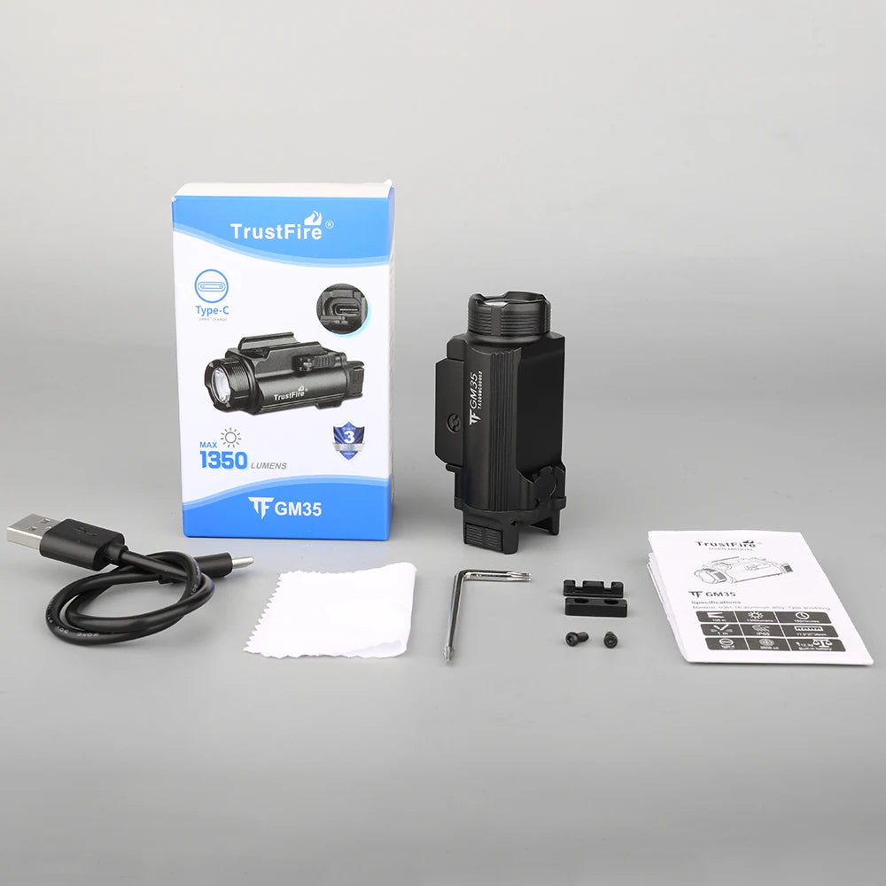 TrustFire GM35 Tactical Rechargeable Picatinny Mount Flashlight