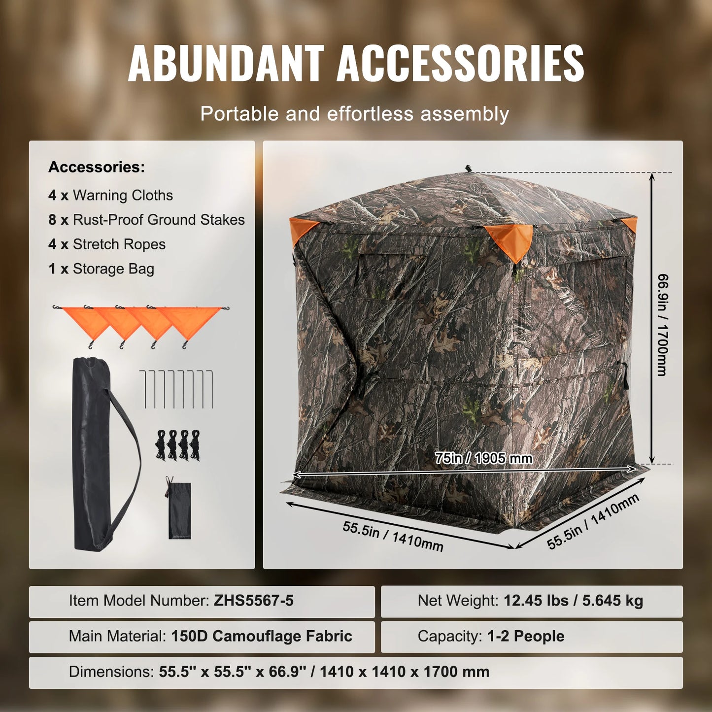 SucceBuy Hunting Blind See Through Ground Blind Pop Up Deer Carrying Bag