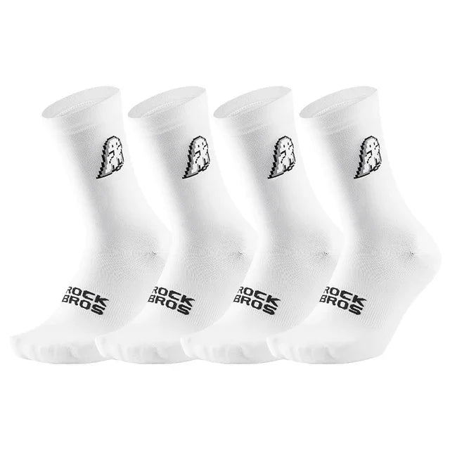 ROCKBROS Socks Men Women High Elasticity Breathable Running Cycling Socks Outdoor Climbing Hiking High Quality Socks 4 pair