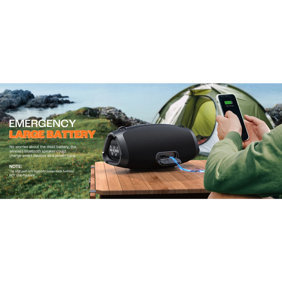 W-King X10 Portable Bluetooth Speaker With Powerful Deep Bass