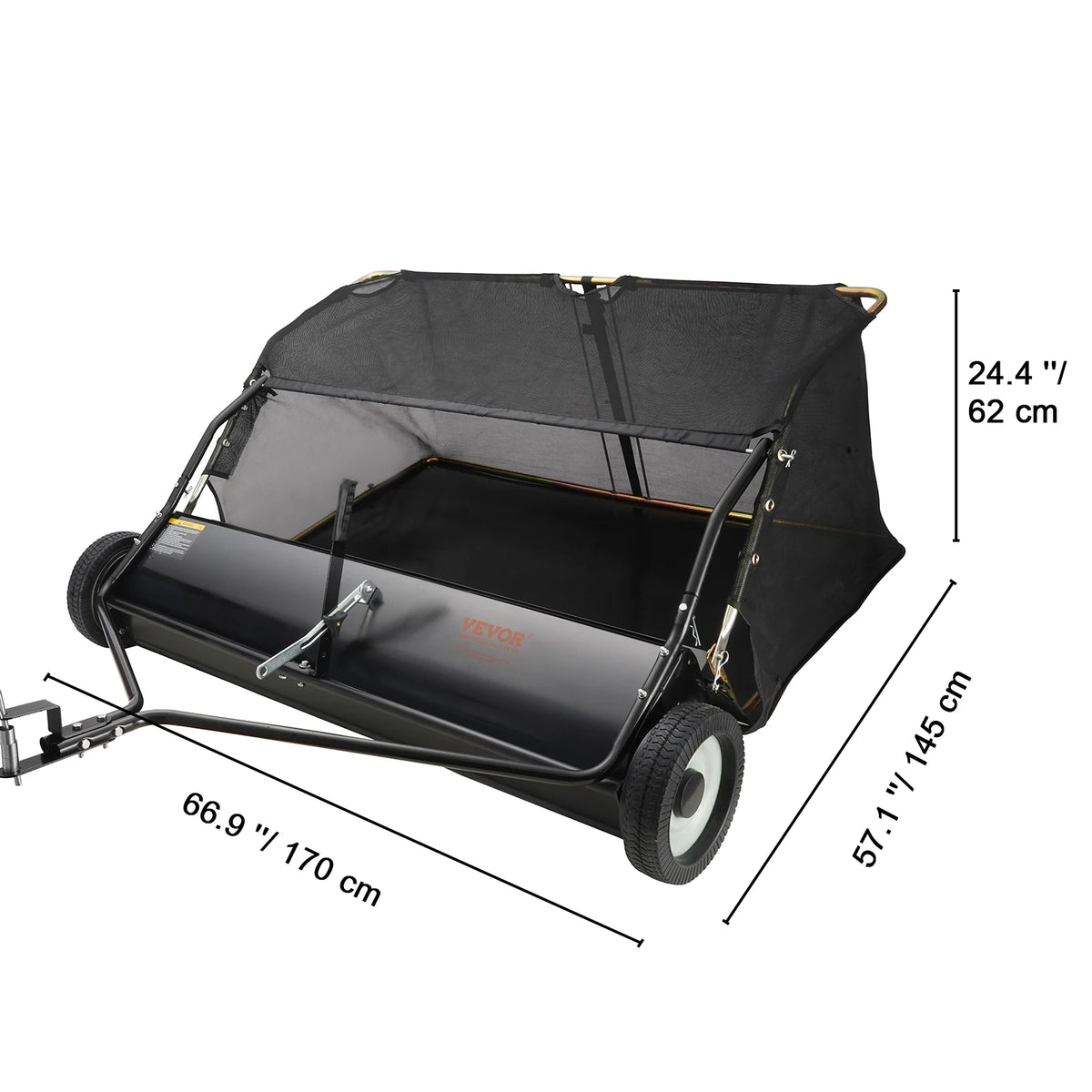 SucceBuy Heavy Duty Tow Behind Lawn Sweeper Leaves And Grass