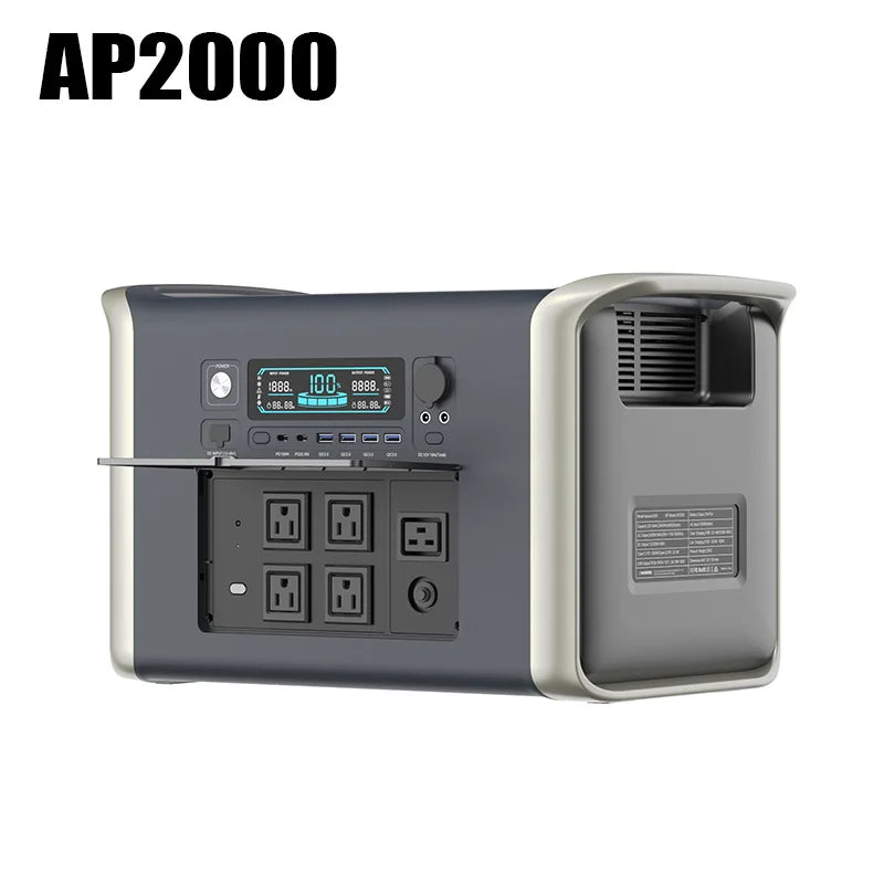 2048WH 2400W 640000mAh Portable Power Station 110V Lifepo4 Battery Powerful Power Bank Solar Generator Emergency Power Supply
