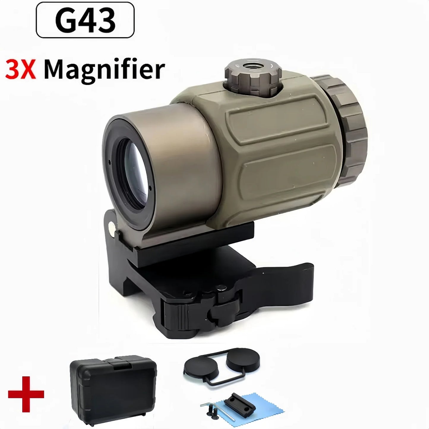 Tactical G33 G43 G45 Sight Fixed 3X 5X Magnifier Scope with Quick Disassembly and Flipping for Airsoft Hunting Collimator