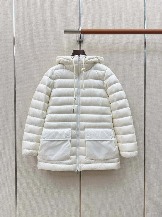 Luxury Women's Hooded Duck Down Winter Jacket With Pockets