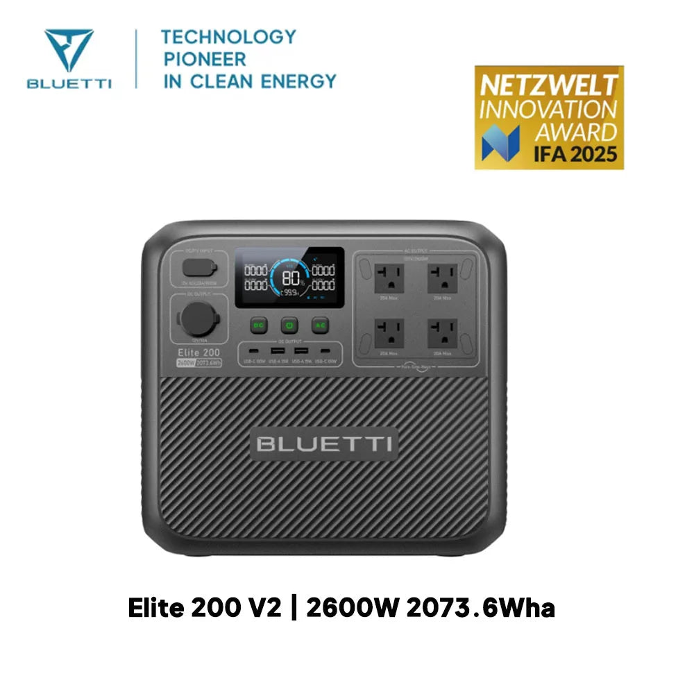 Bluetti Elite 200 V2 Portable Power Station 2600W Solar Generator
