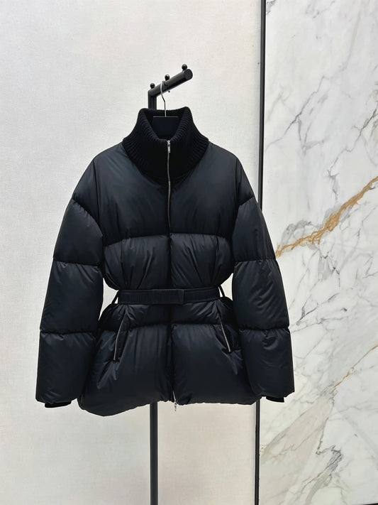2026 Women Winter Waist‑defined Stand Collar Puffer Coat ZX5717