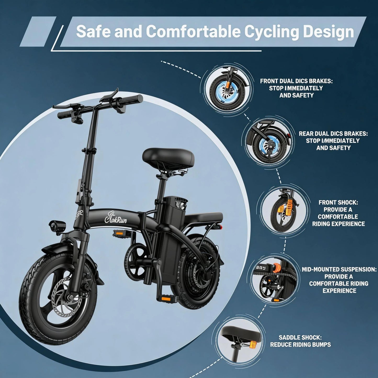 LOOKRUN F12 26-Inch Foldable Electric Mountain Bike forAdults, 600W Hybrid Commuter E-Bike with 48V 10AhBattery for Off-Road Use, E-Bike Lifestyle