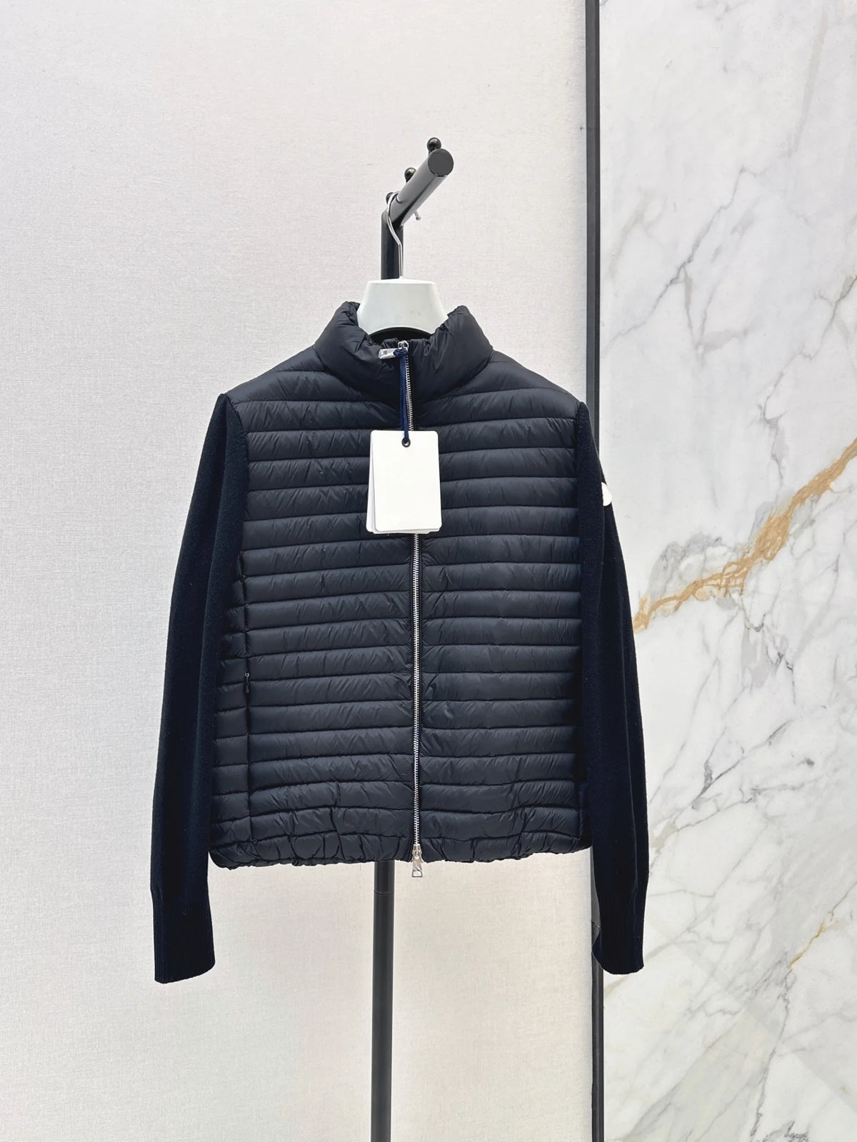 Women Cropped Puffer Jacket Stand Collar Lightweight Wool Blend Winter Coat