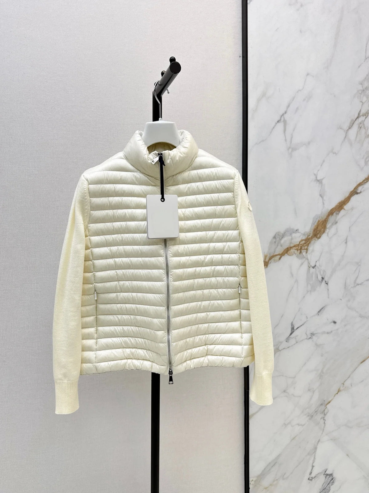 Women Cropped Puffer Jacket Stand Collar Lightweight Wool Blend Winter Coat