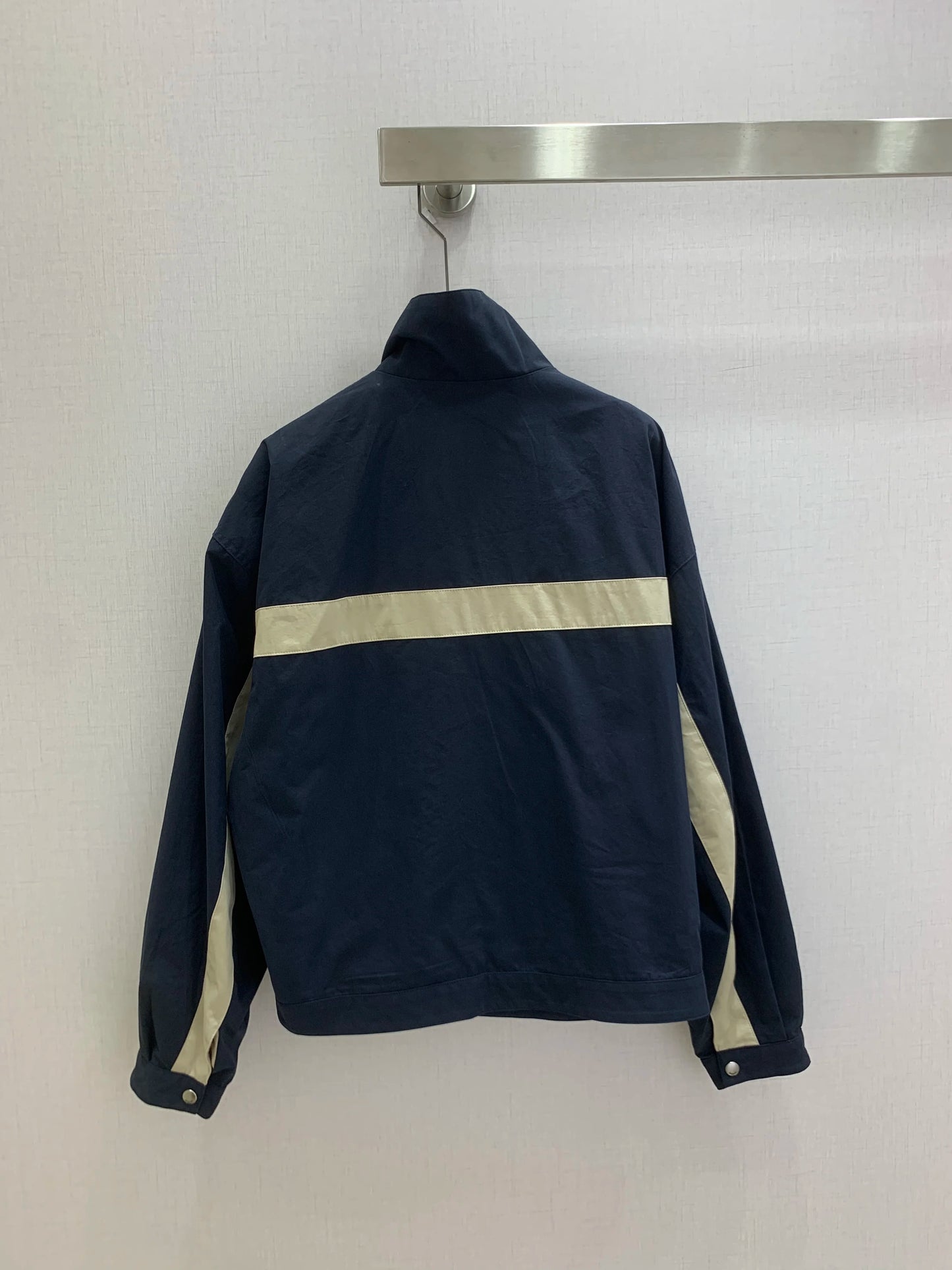 26 Autumn/Winter New Women's New Product High Collar Contrast Coat High Quality Loose Zipper Jacket