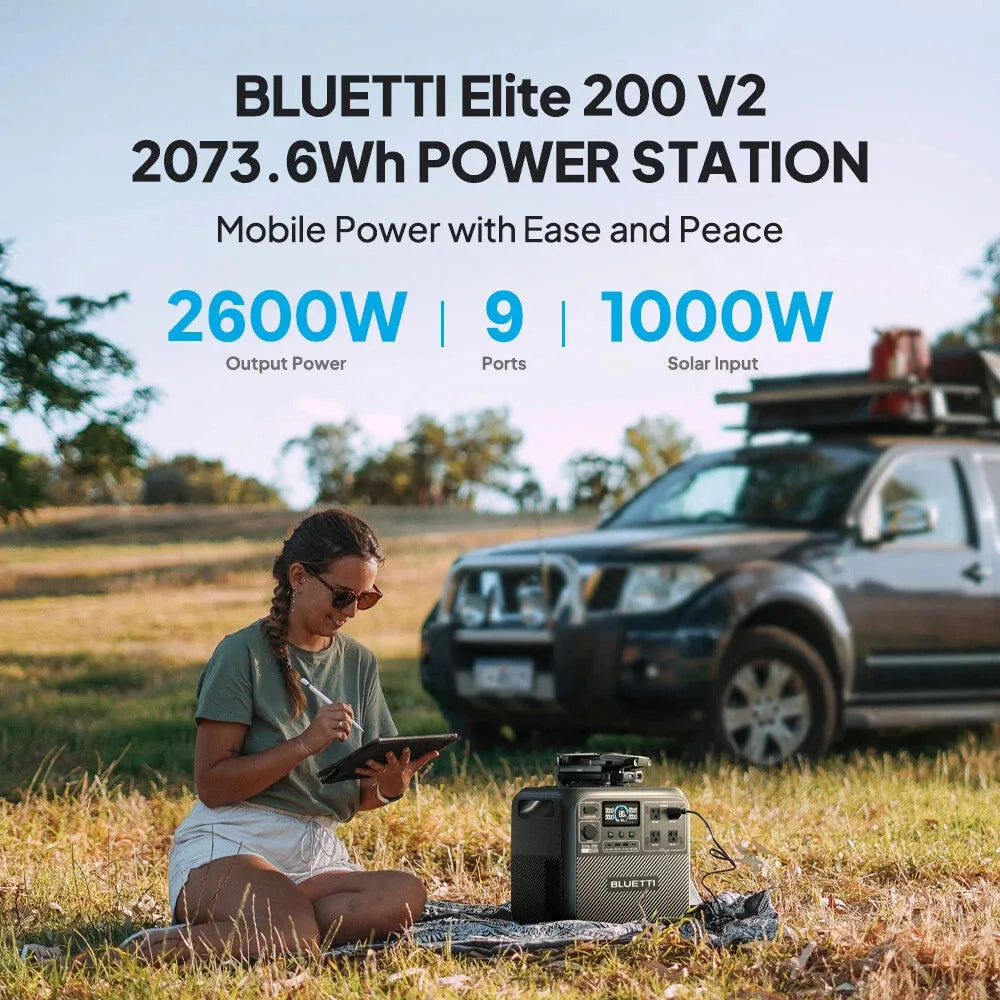 Bluetti Elite 200 V2 Portable Power Station 2600W Solar Generator