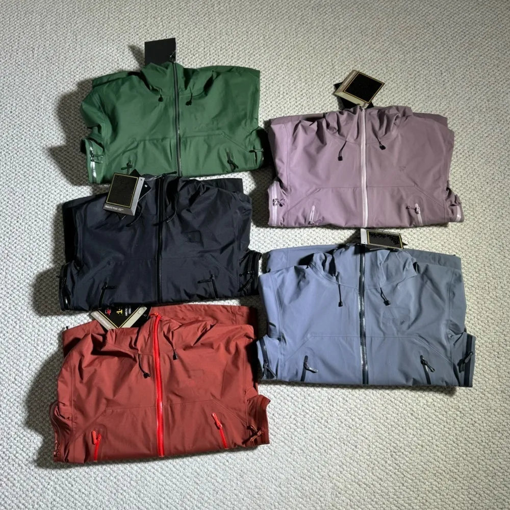 ARC BETA SL Embroidery Logo three layer Outdoor Waterproof Windbreaker Hiking Jackets Mens Womens Unisex Camping Fishing Coat