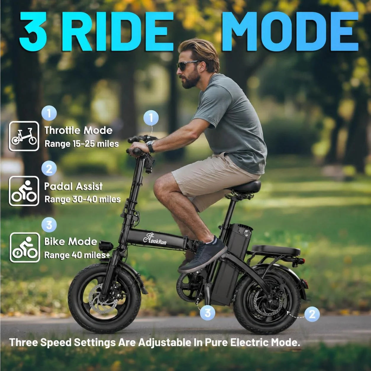 LOOKRUN F12 26-Inch Foldable Electric Mountain Bike forAdults, 600W Hybrid Commuter E-Bike with 48V 10AhBattery for Off-Road Use, E-Bike Lifestyle