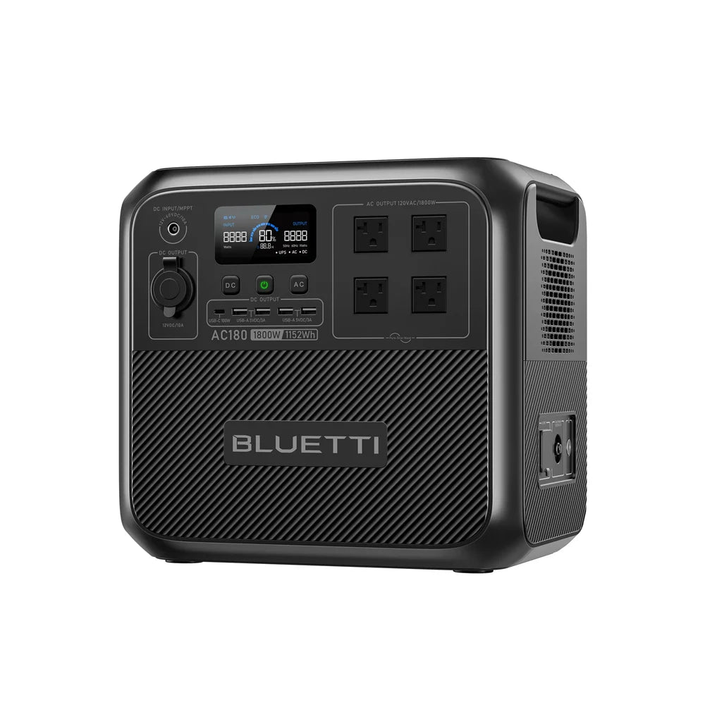 BLUETTI AC180 Portable Power Station LiFePO4 Battery Solar Charging