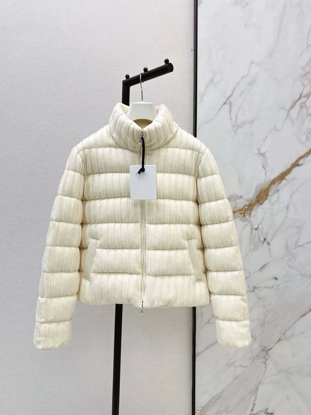 2026 Women Winter Stand Collar Vertical Stripe Short Warm Puffer Jacket ZX5729