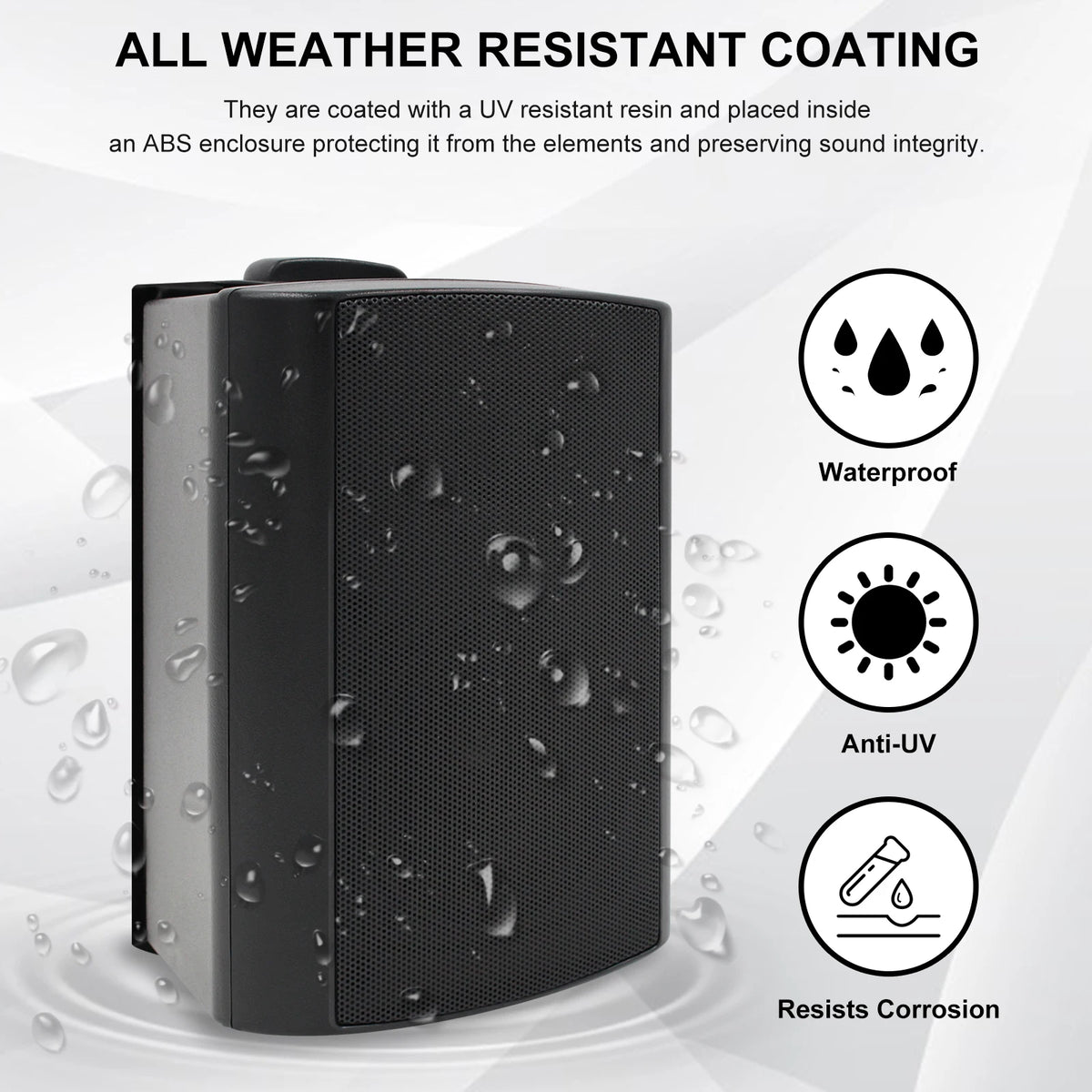 Herdio Outdoor Passive Speakers With Powerful Bass And Stereo Sound