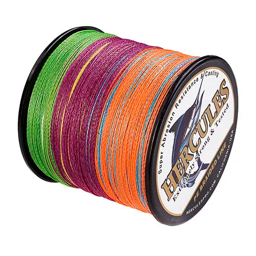 Hercules Braided Fishing Line 4 Strands Multifilament  500m Carp PE Fishing Line Cord Smooth 6-100LB SUPER POWER 4 Threads