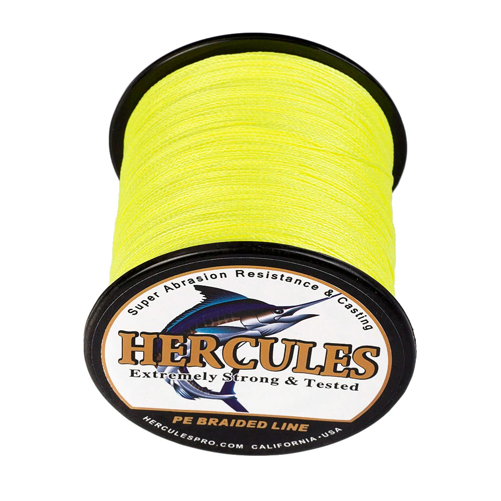 Hercules Braided Fishing Line 4 Strands Multifilament  500m Carp PE Fishing Line Cord Smooth 6-100LB SUPER POWER 4 Threads