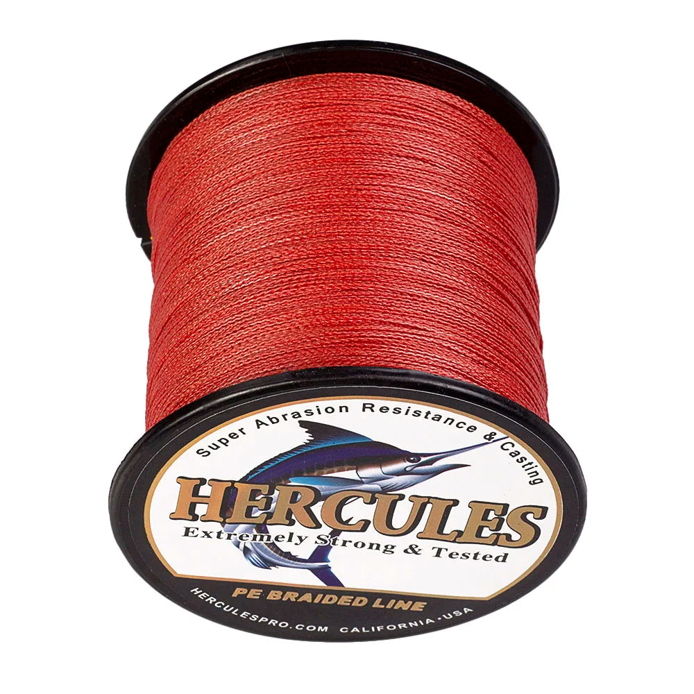 Hercules Braided Fishing Line 4 Strands Multifilament  500m Carp PE Fishing Line Cord Smooth 6-100LB SUPER POWER 4 Threads