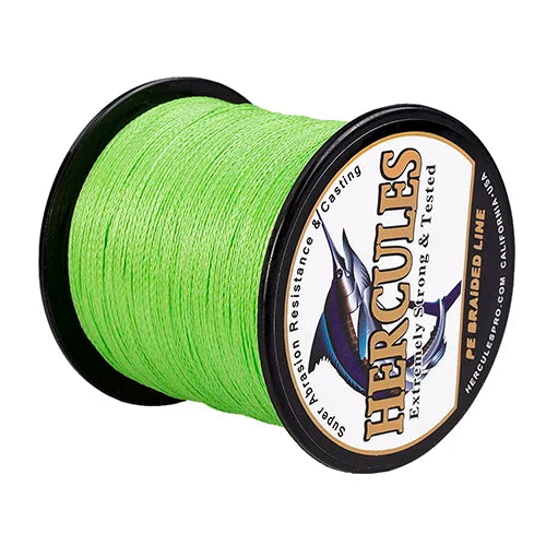 Hercules Braided Fishing Line 4 Strands Multifilament  500m Carp PE Fishing Line Cord Smooth 6-100LB SUPER POWER 4 Threads