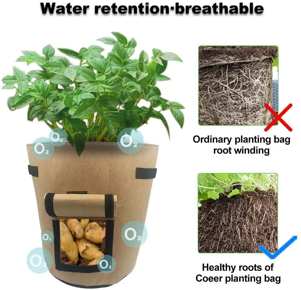 Jianyana Potato Grow Bags With Handles 3 Pack Nonwoven