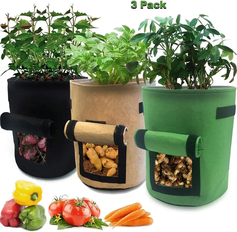 Jianyana Potato Grow Bags With Handles 3 Pack Nonwoven
