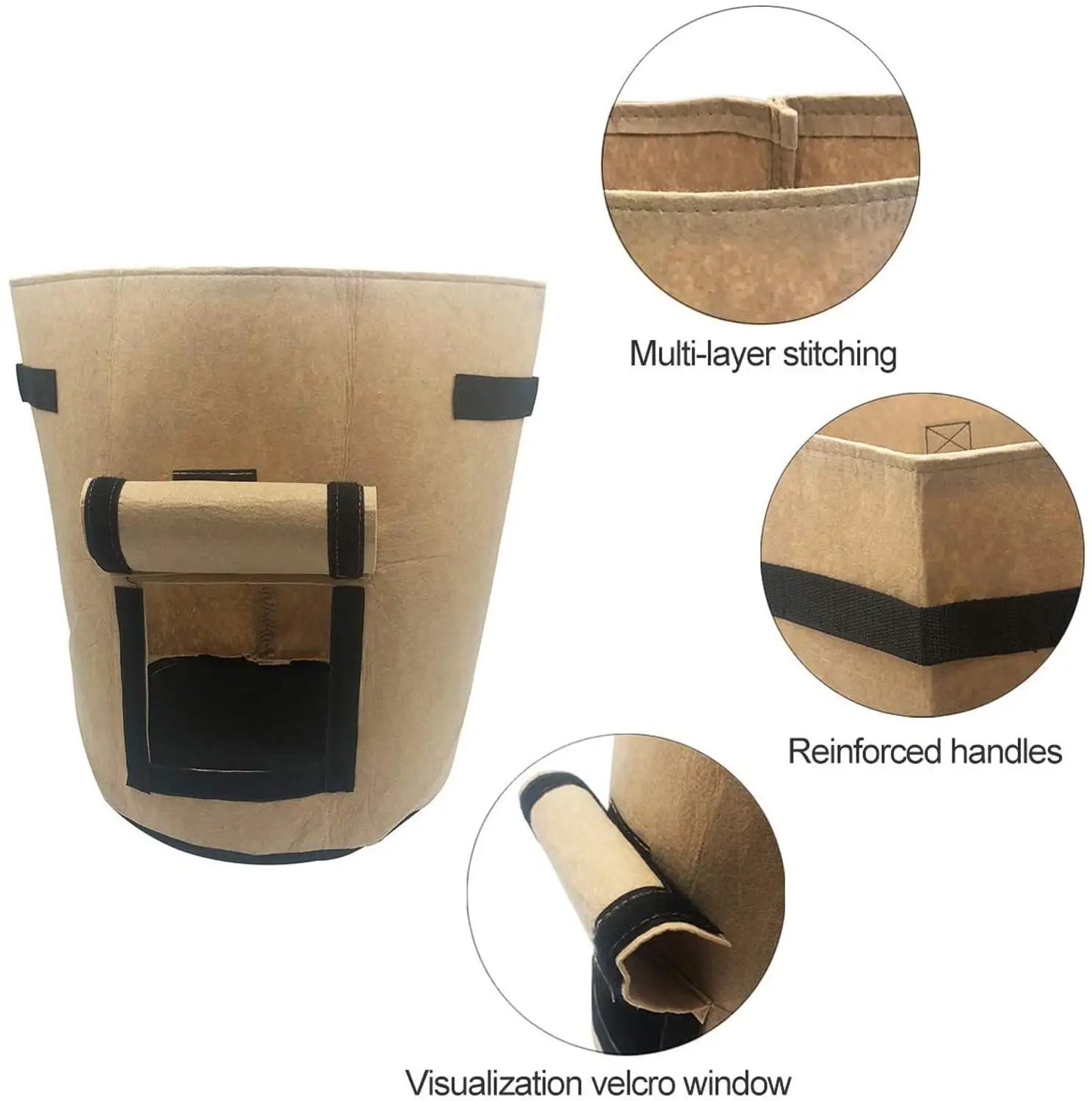 Jianyana Potato Grow Bags With Handles 3 Pack Nonwoven