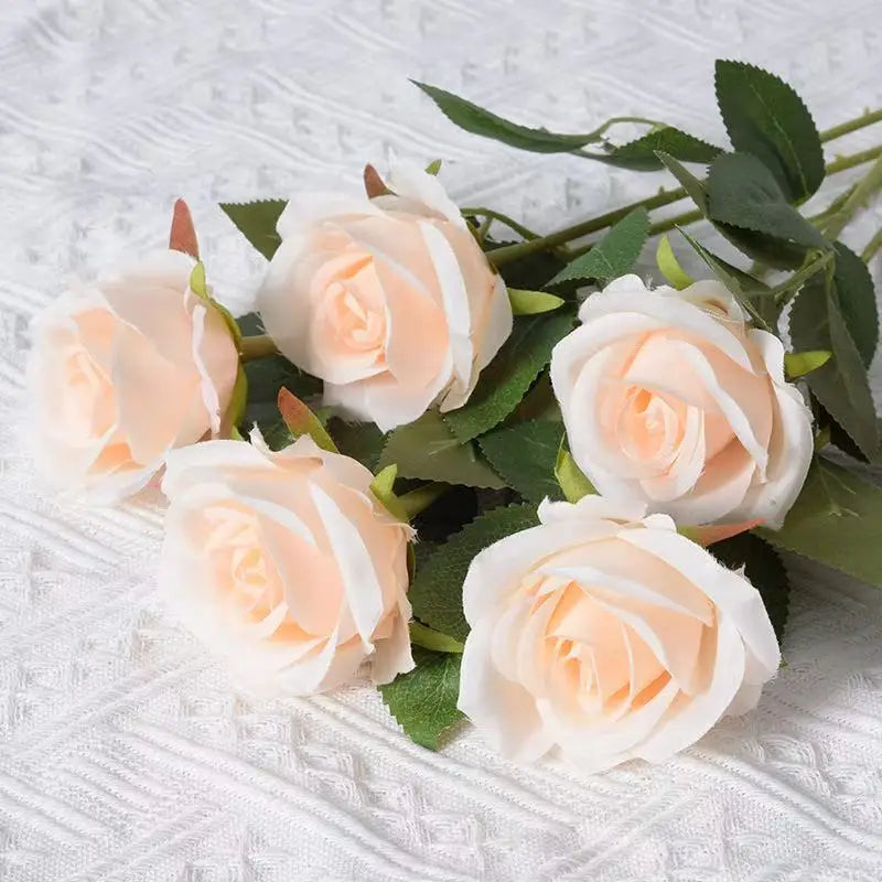 Artificial Rose Flowers Bouquet Branches For Wedding And Home Decor
