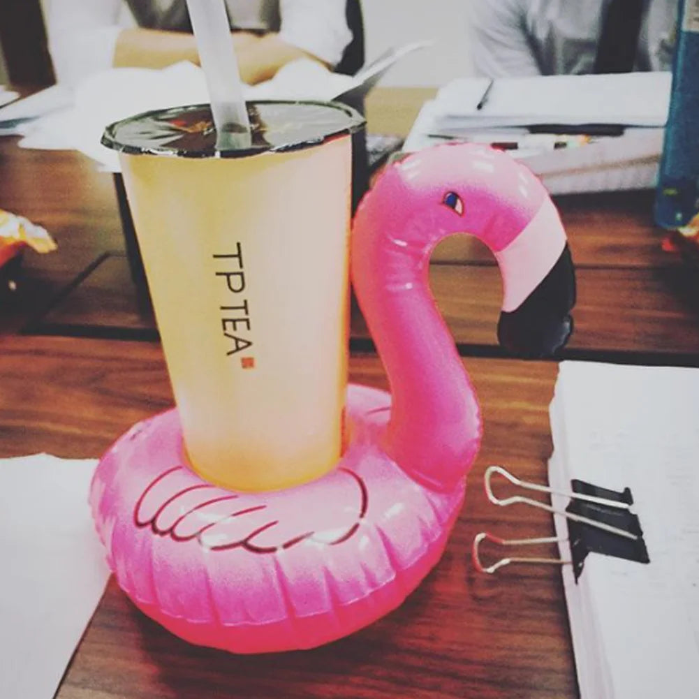 1-20 Pcs Tropical Flamingo Party Decoration Cup Holder Pvc Water Float Inflatable Drink Cup for Adults Pool Drinkware Tray Decor