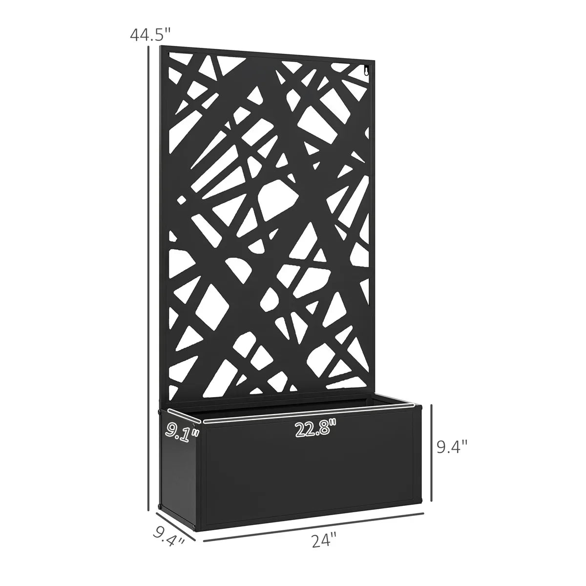 Garden Bed Galvanized Planter With Privacy Panel Outdoor Raised