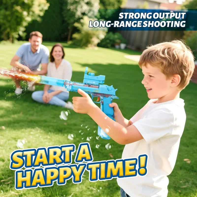 Electric Water Gun for Adults Kids, Transparent Automatic Squirt Watergun with Manual Function Led Lights, Summer Outdoor Water Pistol Pool Beach Party Toys for Boys Girls