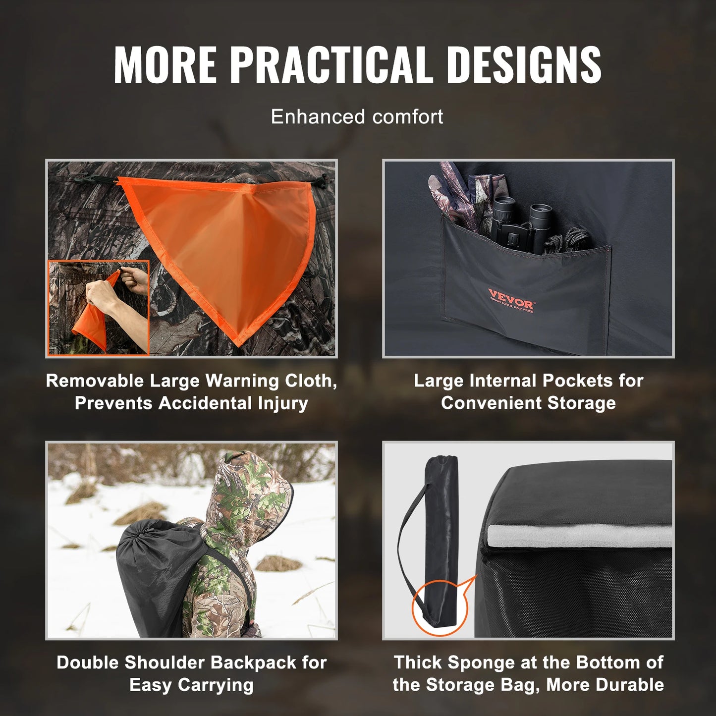 SucceBuy Hunting Blind See Through Ground Blind Pop Up Deer Carrying Bag