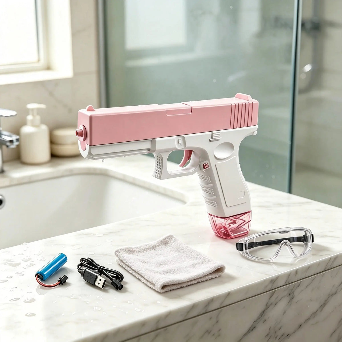 Electric Water Gun Toy With Continuous Firing And Dual Magazines