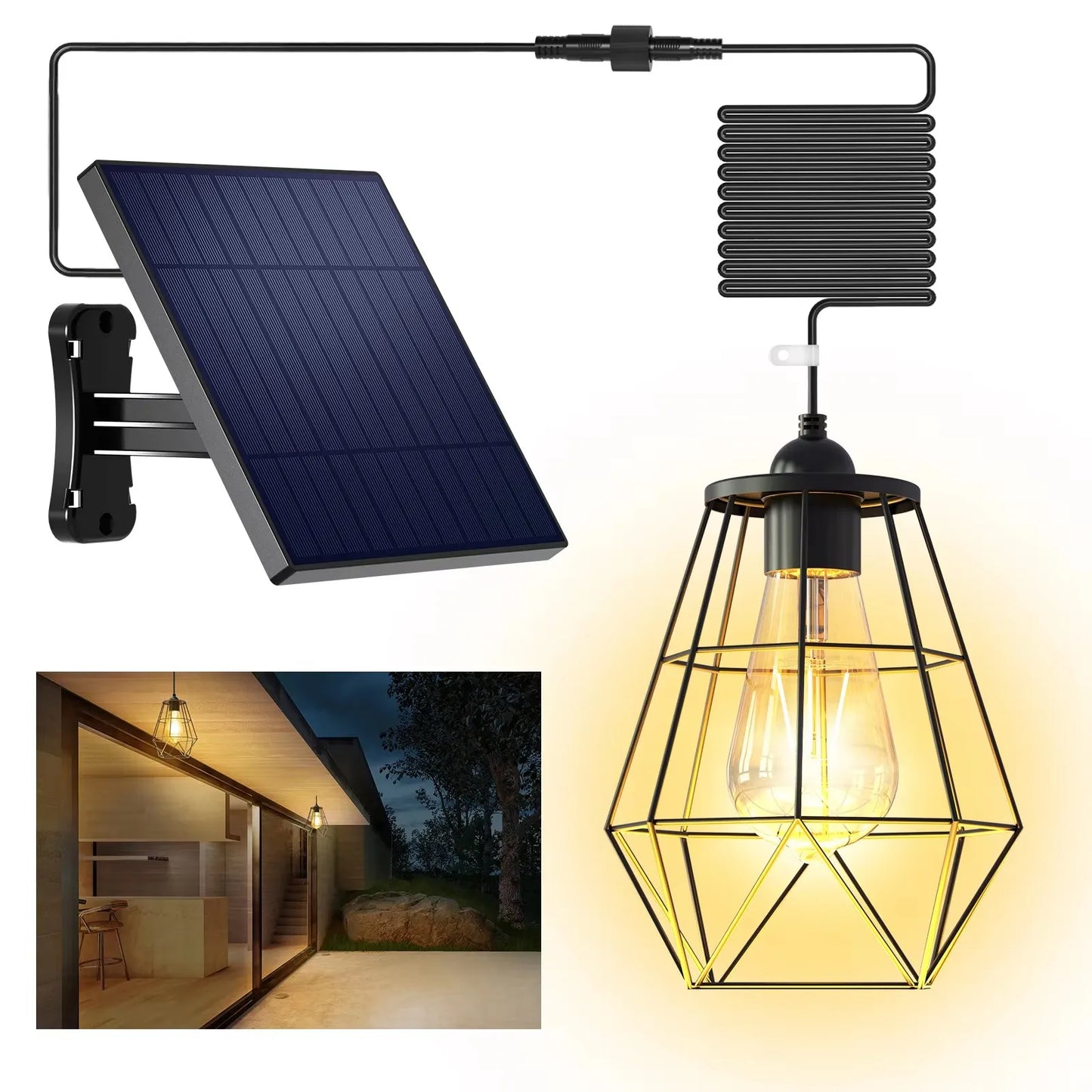 Intelamp Waterproof Solar Pendant Lights For Indoor And Outdoor