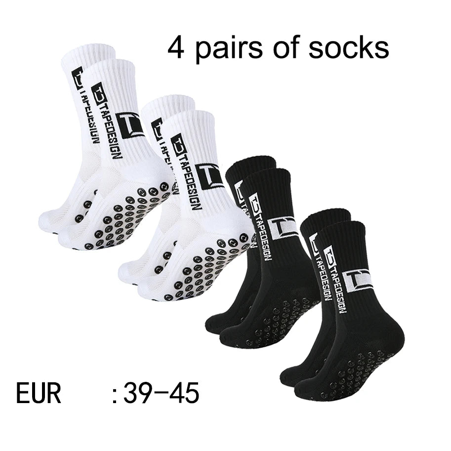 4 pairs of new TC mid tube glued football socks for sports training and competition, non slip and breathable socks 2030