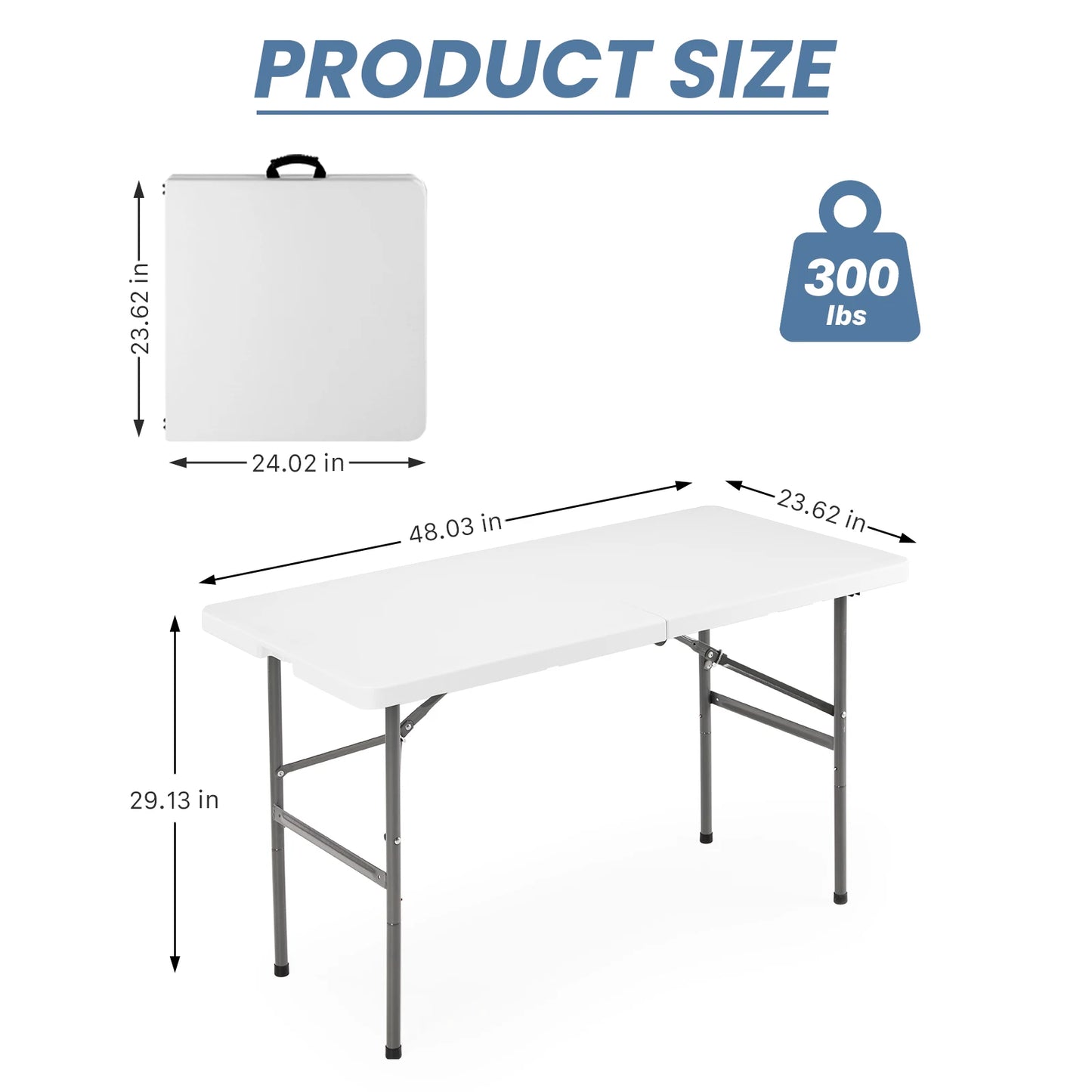 JHK Portable Folding Outdoor Camping Table Camping Hiking Heavy Duty Foldable Table with Carrying Handle Safety Lock For Camping Furniture