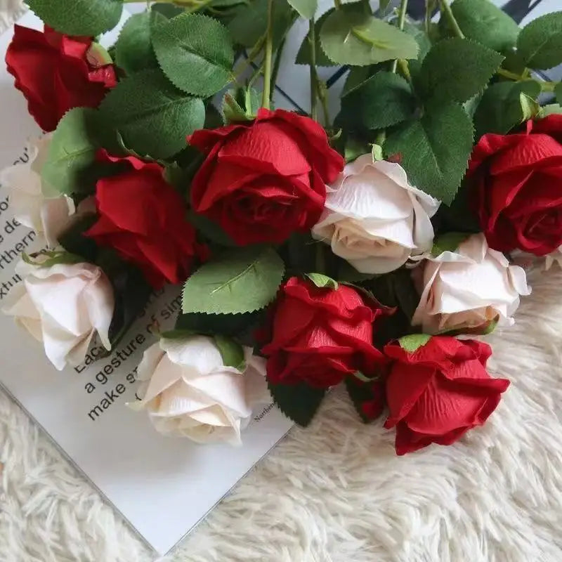Artificial Rose Flowers Bouquet Branches For Wedding And Home Decor