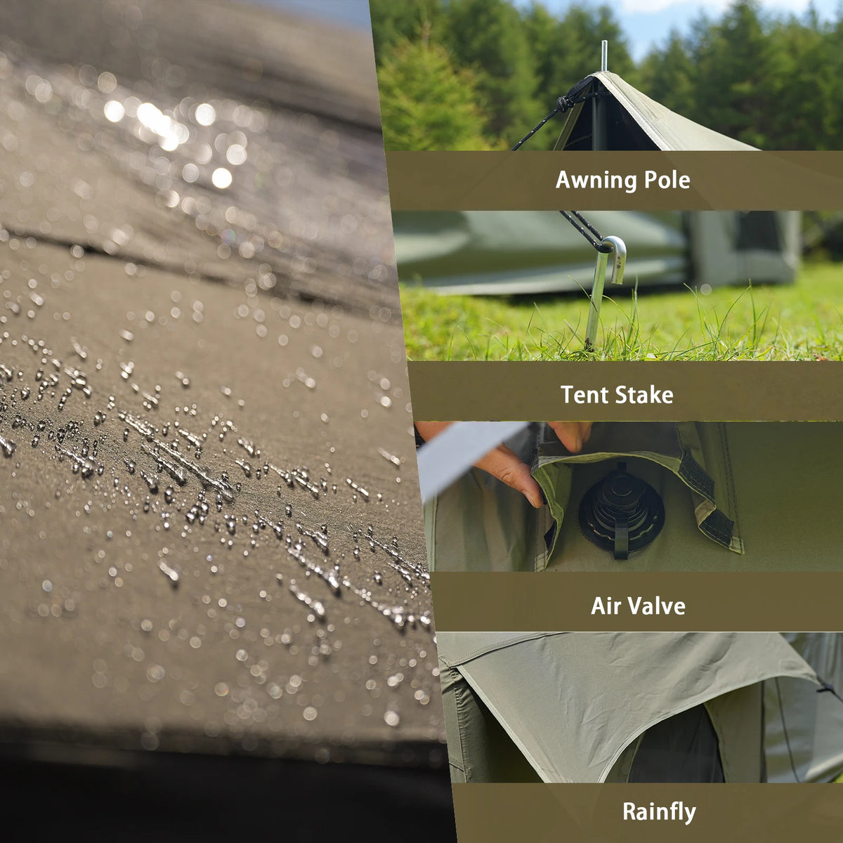 Pakicetus Inflatable Camping Tent With Extended Sun Canopy For Families