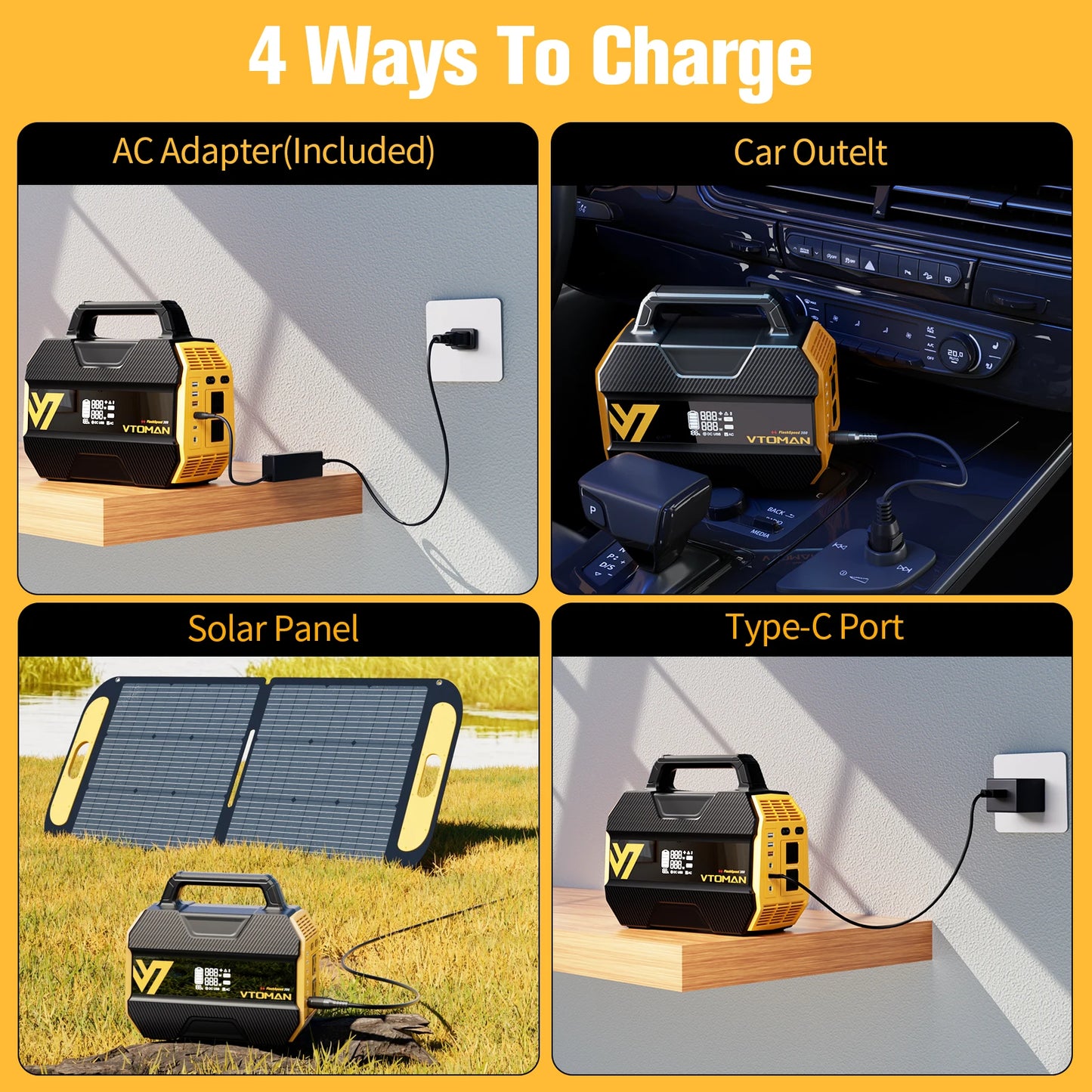 VTOMAN FlashSpeed 300 Portable Power Station For Camping Travel